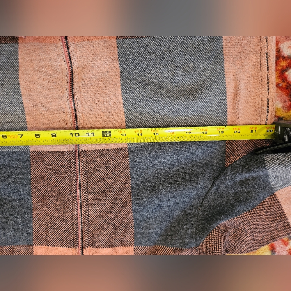 Anthropologie Field Flower Pink Gray 100% Wool Coat Size XL - Picture 6 of 7